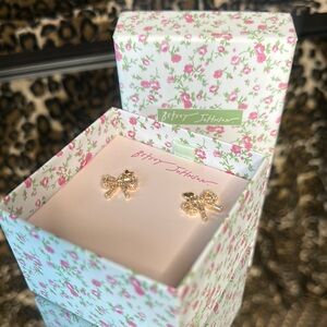 Betsey Johnson Gold Bow Earrings